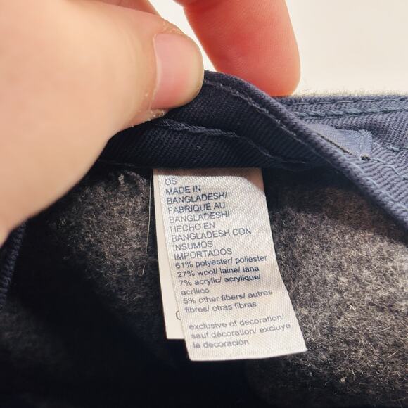 Tommy Hilfiger Hat Strapback Wool Blend Grey Mens Baseball Cap Adjustable OSFA - Picture 7 of 7